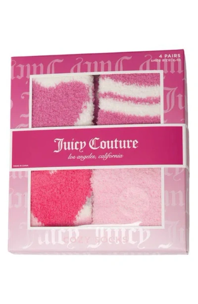 Juicy Couture Assorted 4-pack Juicy Stripe Softee Ankle Socks In Multi