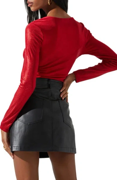 Astr The Label Josie Keyhole Bodysuit In Red