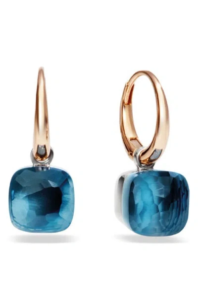 Pomellato Nudo Blue Topaz Hoop Drop Earrings In Blue