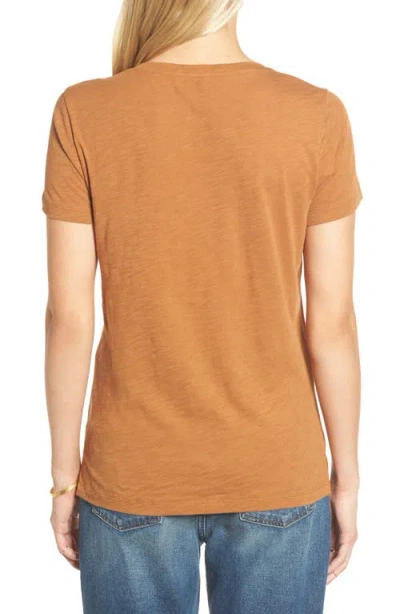 Madewell Whisper Cotton V-neck Pocket Tee In Brown