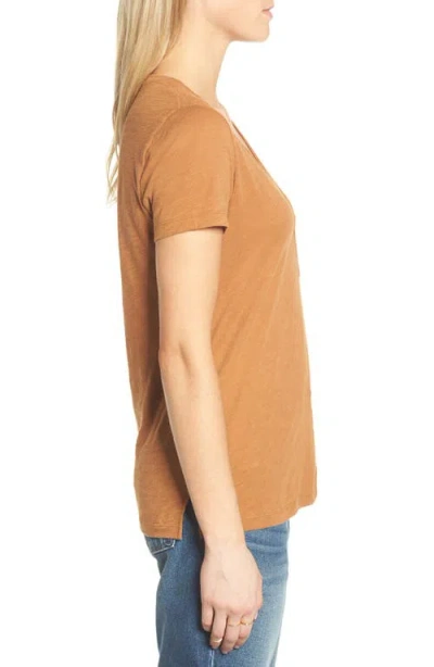 Madewell Whisper Cotton V-neck Pocket Tee In Brown