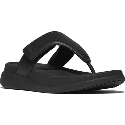 Fitflop Women's F-mode Go Adjustable Flatform Thong Sandals In Black
