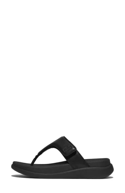 Fitflop Women's F-mode Go Adjustable Flatform Thong Sandals In Black