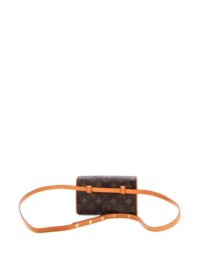Pre-owned Louis Vuitton Florentine Waist Bag Monogram Canvas Belt Bag In Brown