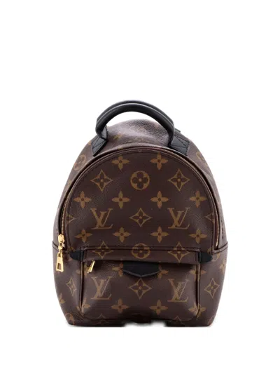 Pre-owned Louis Vuitton Palm Springs Monogram Canvas Mini Backpack In Black