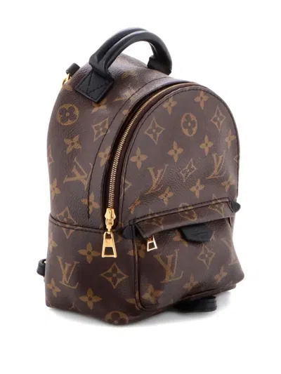 Pre-owned Louis Vuitton Palm Springs Monogram Canvas Mini Backpack In Black