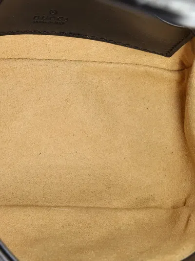 Pre-owned Gucci Gg Marmont Flap Matelasse Leather Mini Belt Bag In Black