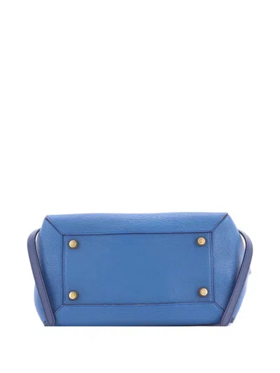 Pre-owned Celine Bicolor Belt Bag Leather Mini Satchel In Blue