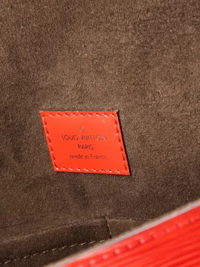 Pre-owned Louis Vuitton Cluny Top Handle Bag Epi Leather Bb Satchel In Red