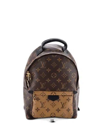Pre-owned Louis Vuitton Palm Springs Reverse Monogram Canvas Pm Backpack In Brown