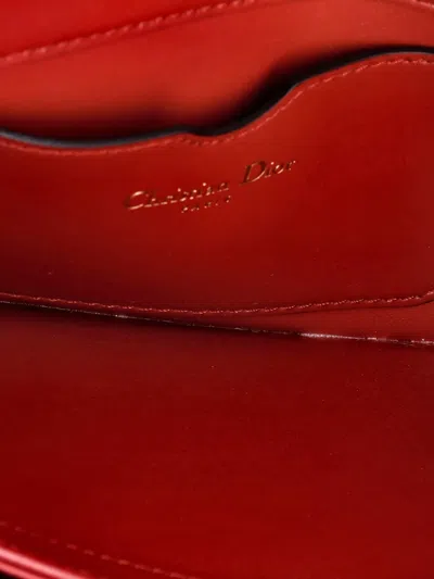Pre-owned Dior Bee Leather Clutch Bag In Red