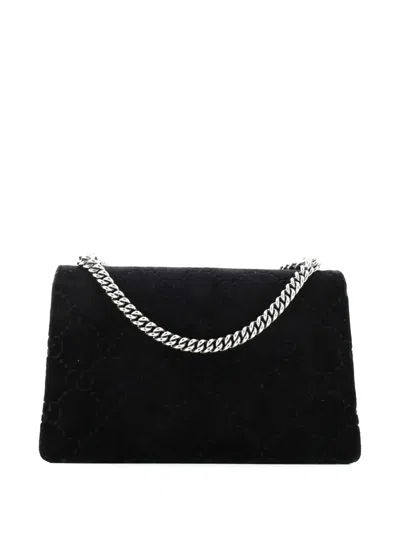 Pre-owned Gucci Dionysus Bag Gg Velvet Small Shoulder Bag In Black