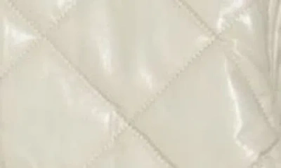 Noize Cropped Quilted Faux Leather Jacket In White