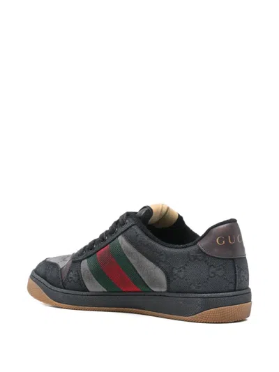 Gucci Screener Logo Sneakers In Gray