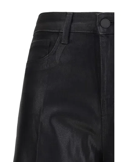 L'agence Black Cotton High-waisted Jean In Black