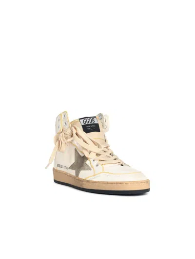 Golden Goose 'sky-star' White Nappa Leather Sneakers With 'taupe' Star In White