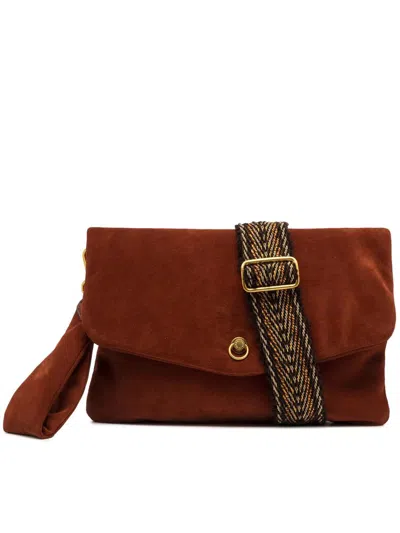 Gianni Chiarini Mirea Clutch Bag Wrist Strap Detail In Brown