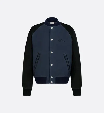 Dior Leather Jacket Clothing In Blue