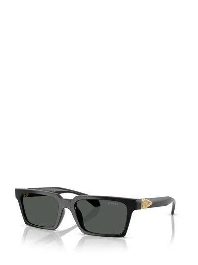 Versace 55mm Rectangular Sunglasses In Black