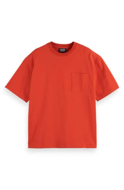 Scotch & Soda Relaxed Pocket T-shirt In Red