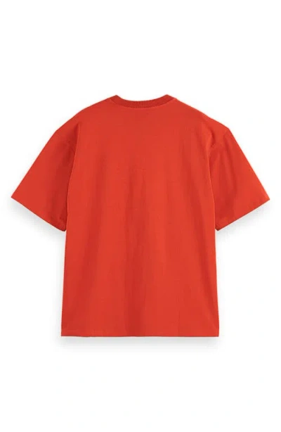 Scotch & Soda Relaxed Pocket T-shirt In Red