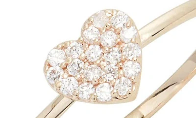 Anzie Love Letter Pavé Heart Ring In Gold