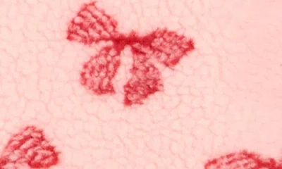 Rdi Bow Faux Shearling Zip Jacket In Pink