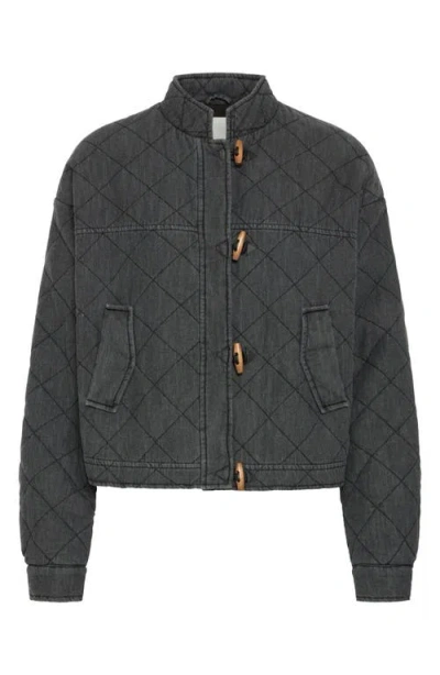 Ichi Quilted Jacket In Gray