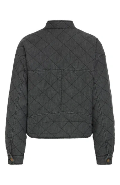 Ichi Quilted Jacket In Gray