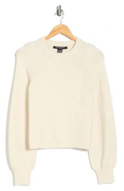 French Connection Braided Shoulder Crewneck Sweater In White