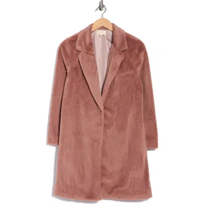 Melloday Faux Fur Topper In Pink