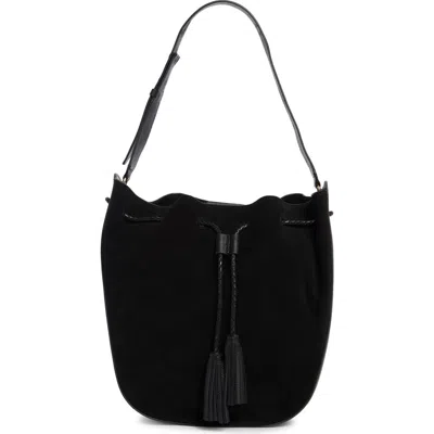 Rebecca Minkoff Lulu Suede Crossbody Bag In Black