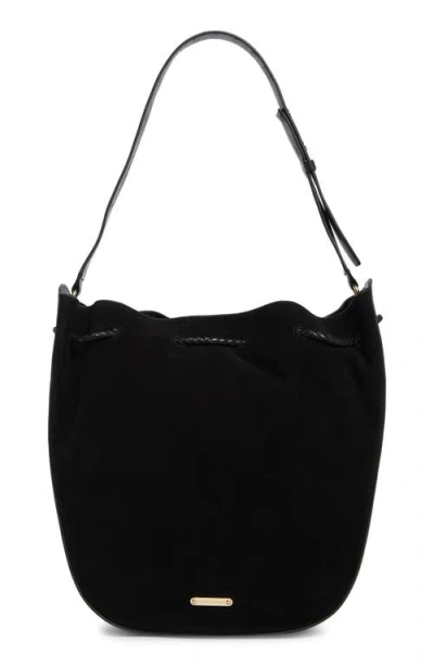 Rebecca Minkoff Lulu Suede Crossbody Bag In Black