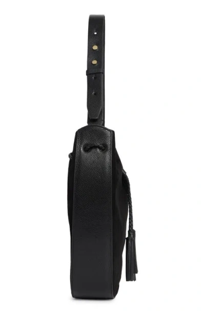 Rebecca Minkoff Lulu Suede Crossbody Bag In Black