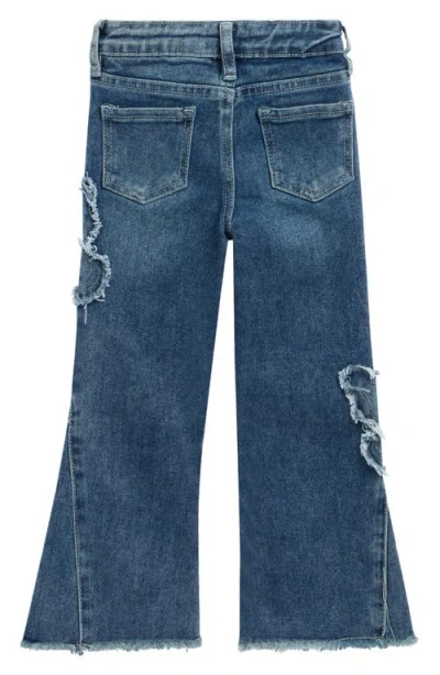 Ymi Kids' Gigi Butterfly Patch Flare Jeans In Blue