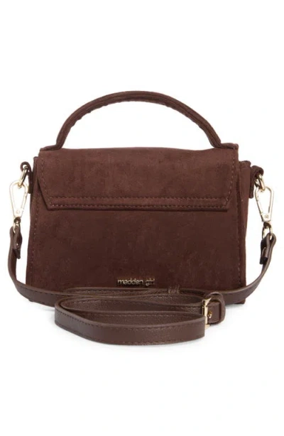 Madden Girl Faux Suede Top Handle Crossbody Bag In Brown