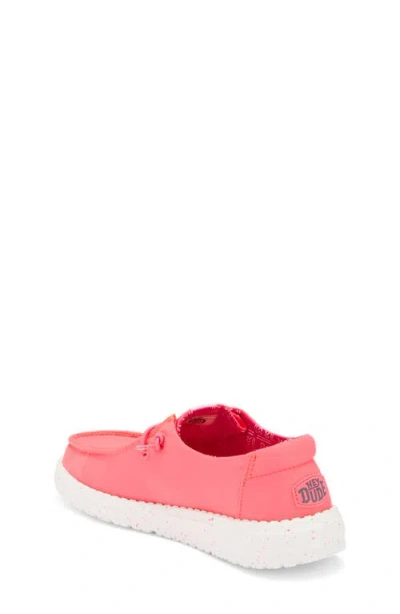 Hey Dude Kids' Wendy Washed Canvas Sneaker In Pink