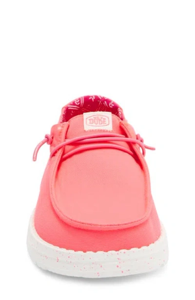 Hey Dude Kids' Wendy Washed Canvas Sneaker In Pink