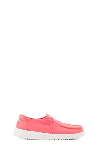 Hey Dude Kids' Wendy Washed Canvas Sneaker In Pink