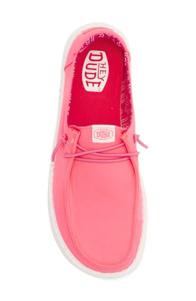 Hey Dude Kids' Wendy Washed Canvas Sneaker In Pink