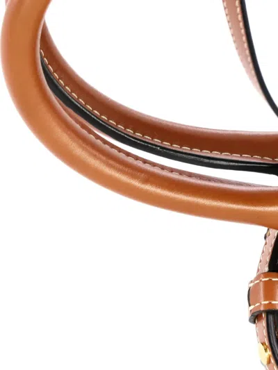 Pre-owned Celine Vertical Cabas Tote Triomphe Coated Canvas Mini Satchel In Brown