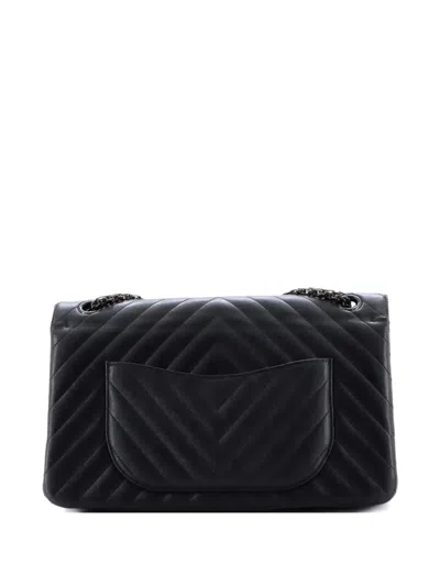 Pre-owned Chanel So Black Reissue 2.55 Flap Bag Chevron Sheepskin 226 Shoulder Bag