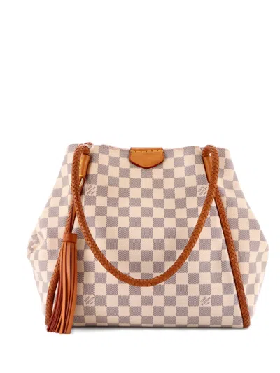 Pre-owned Louis Vuitton Propriano Handbag Damier Tote Bag In White
