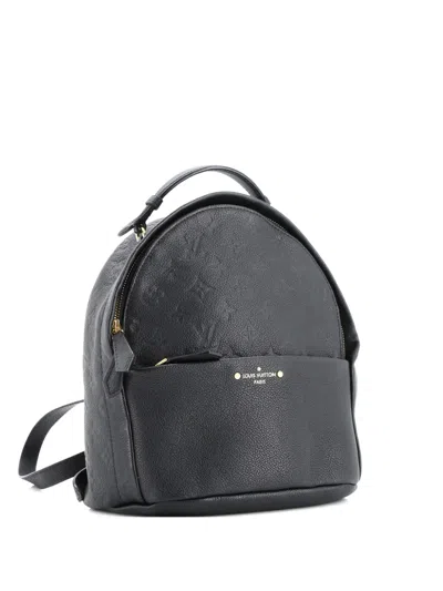 Pre-owned Louis Vuitton Sorbonne Monogram Empreinte Leather Backpack In Black