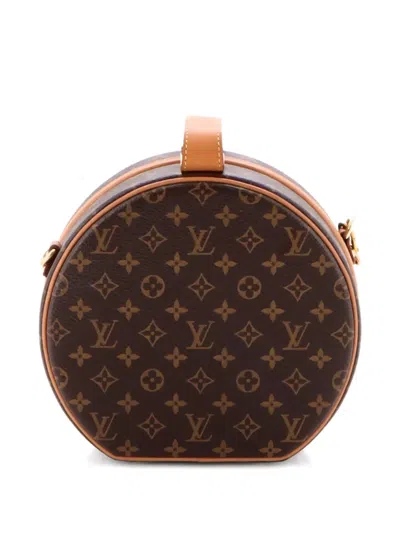 Pre-owned Louis Vuitton Petite Boite Chapeau Bag Monogram Canvas Crossbody Bag In Brown