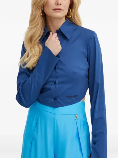 Patrizia Pepe Logo Buttoned Shirt In Blue