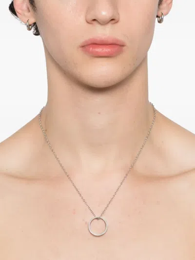 Agnès B. Iconic Logo-ring Necklace In Silver