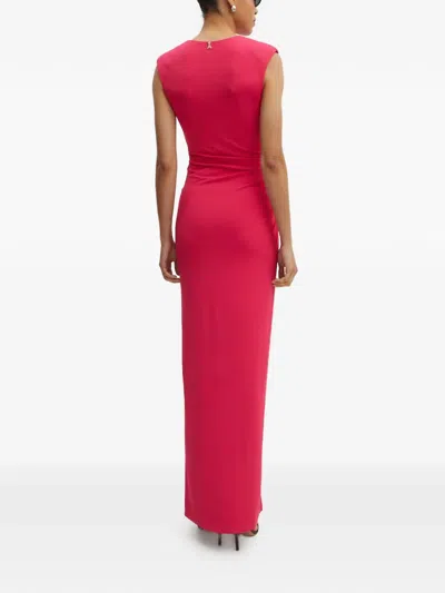 Patrizia Pepe V-neck Split Maxi Dress In Pink