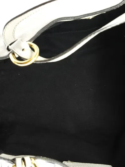 Pre-owned Burberry Canterbury Leather And House Check Canvas Small Tote Bag In Neutral