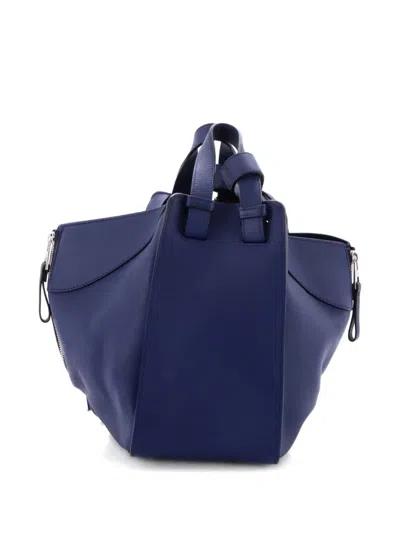 Pre-owned Loewe Hammock Bag Leather Small Shoulder Bag In Blue